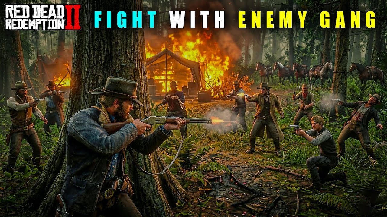 GTA 5 : BIGGEST FIGHT WITH ENEMY GANG IN RDR 2 | PART 2