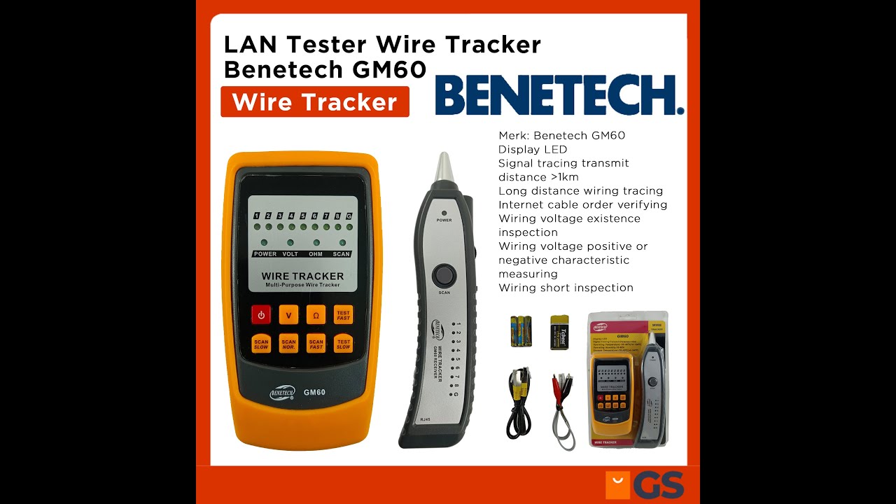 LAN Tester Wire Tracker Benetech GM60 Kabel Jaringan Network