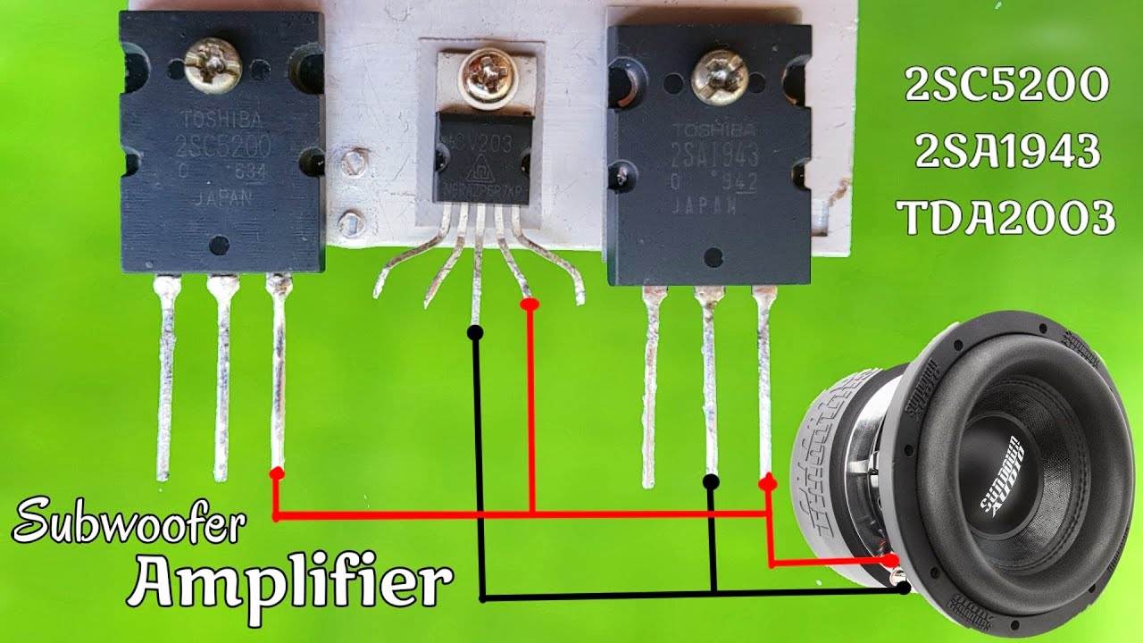 DIY Powerful Ultra Bass Amplifier, 2SC5200, 2SA1943, TDA2003 Using Subwoofer Amplifier, Bass Boost