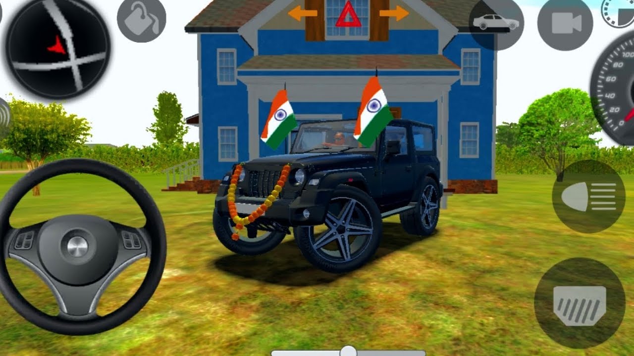 Indian Red Thar Driving on Village Road | Village Road Thar Drive | { Part - 8 }