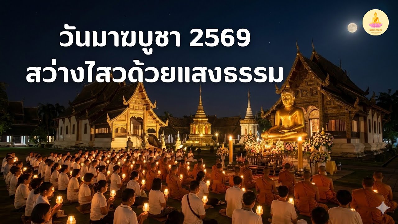 ฟังธรรมวันมาฆบูชา 2569 (ฉบับสมบูรณ์): ขจัดทุกข์ ชำระใจ สว่างไสวด้วยแสงธรรม | ธรรมทำบุญ (Official)