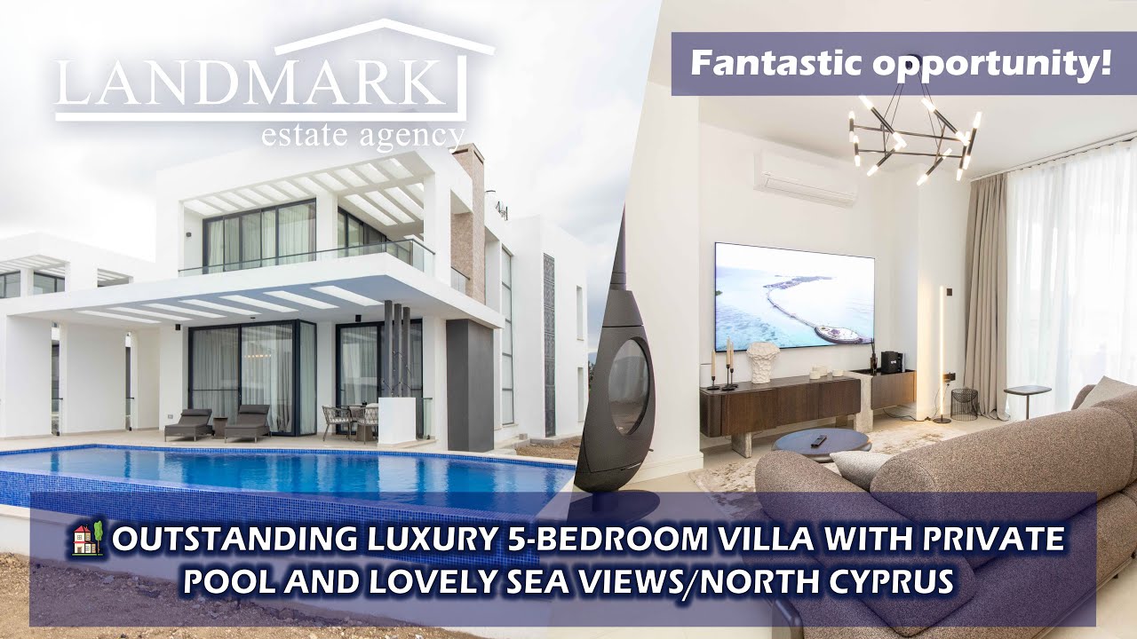 🏡 Amazing Luxury 5-bedroom villa with private pool, furniture and views in Catalkoy, North Cyprus 🏡