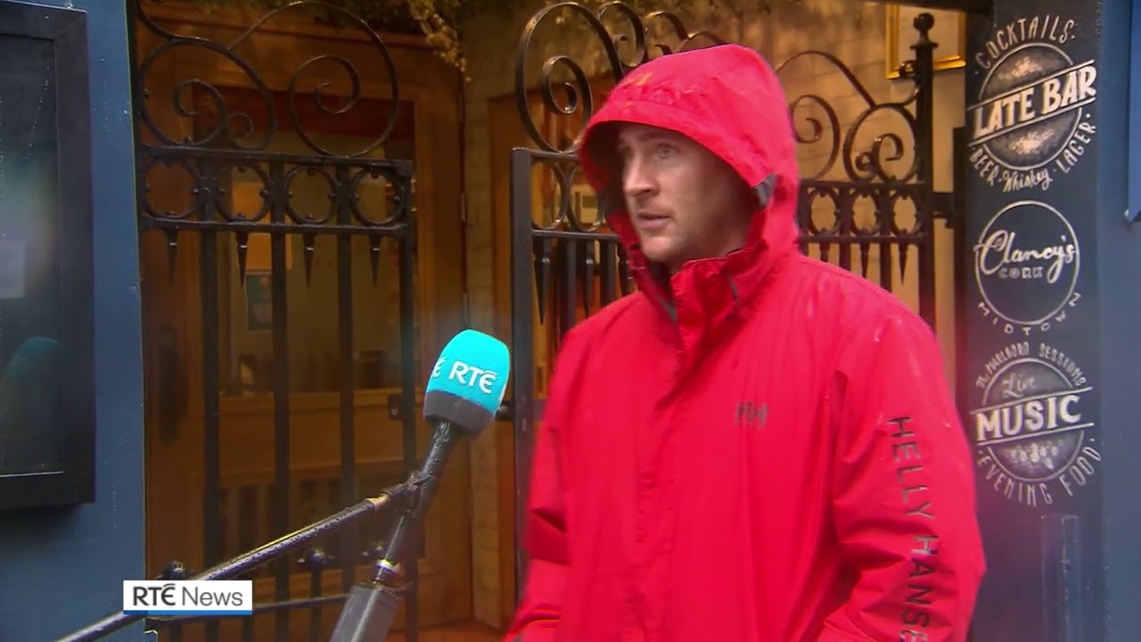 Buildings and cars damaged by flooding in Cork city