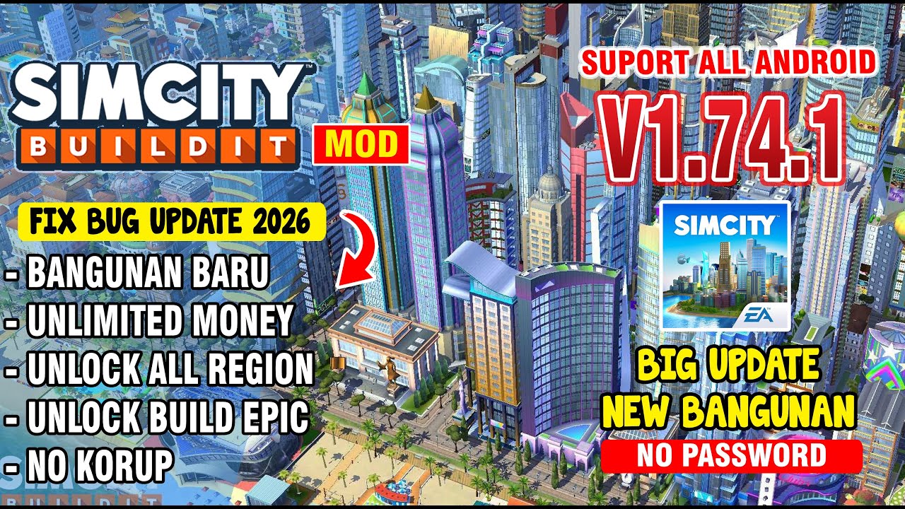 Update Simcity Buildit Mod Apk Terbaru v1.73.2 - Unlimited Money & Unlock All Build - No Corup Data