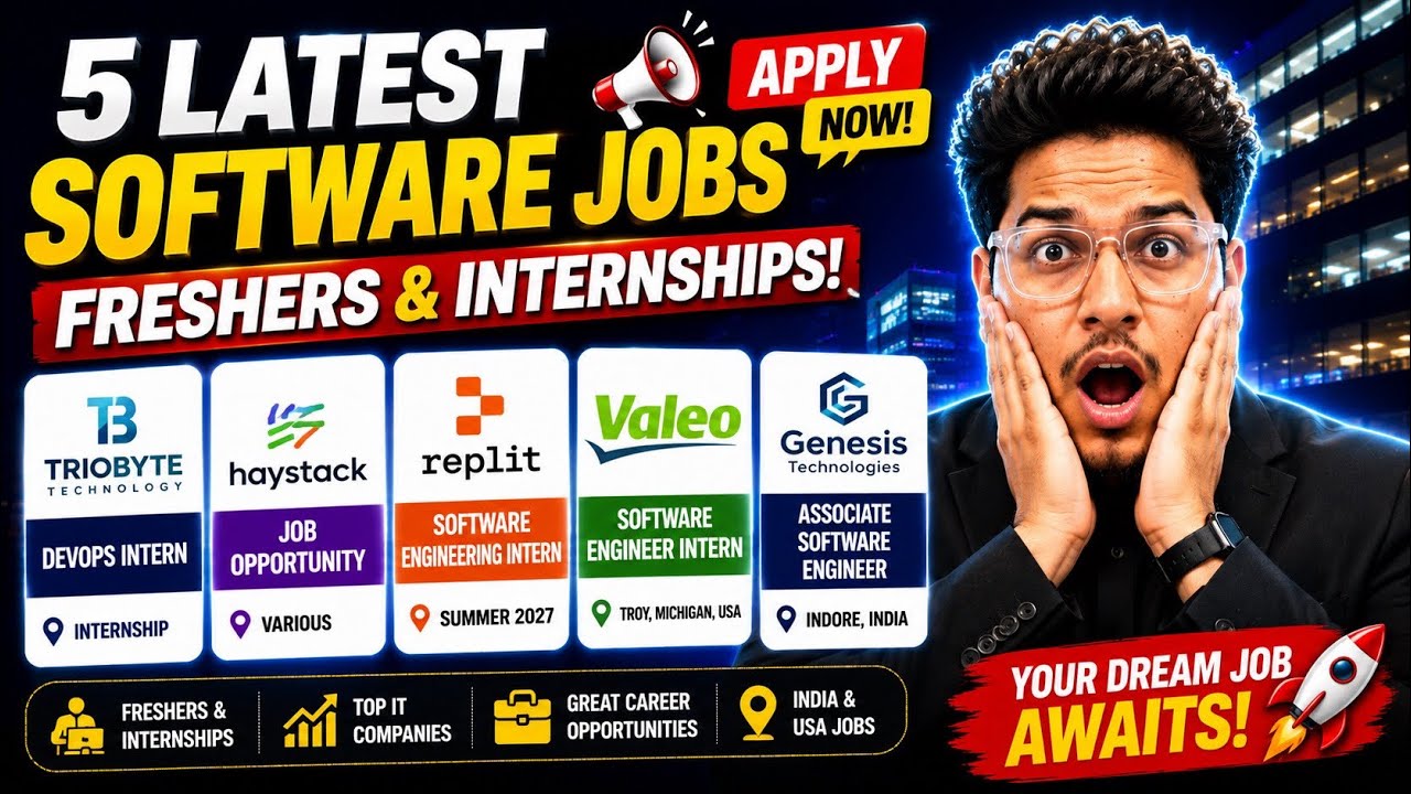 Latest IT Software Jobs | 5 New Openings | Freshers & Internships
