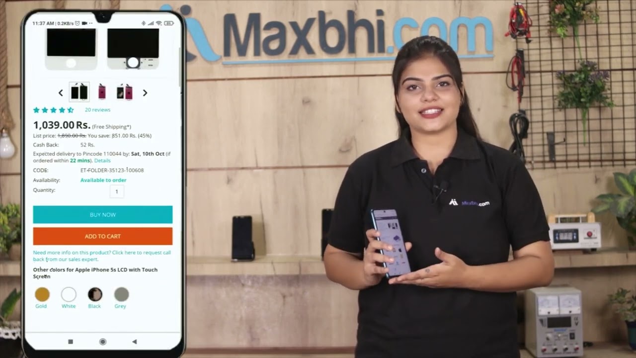 Buy vivo V21e 5G Display Combo Folder, Free Delivery High Quality Best Price Maxbhi