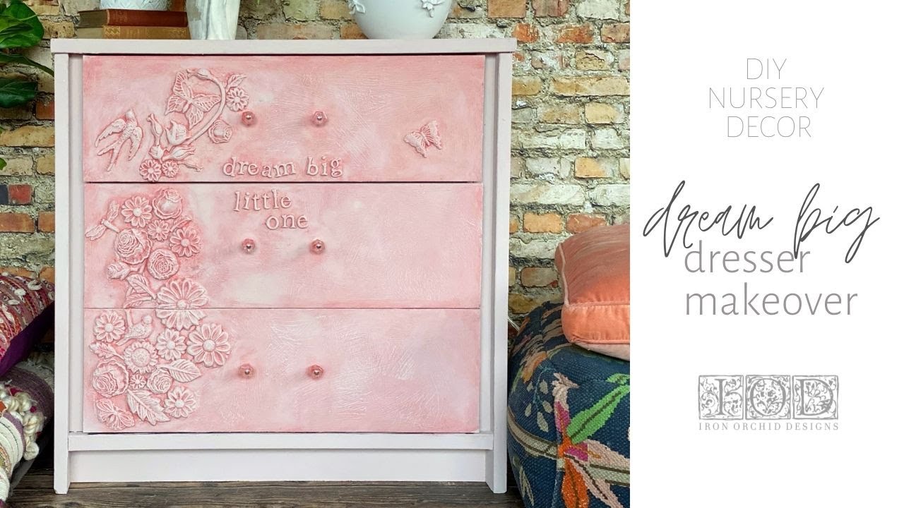 Thrifted and Upcycled DIY Nursery Decor: Dresser Makeover with IOD Moulds