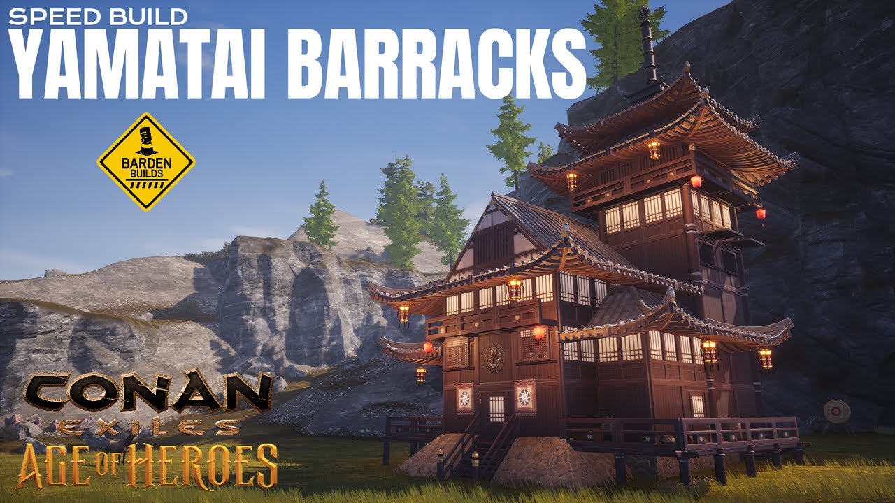 Conan Exiles: Yamatai Barracks (Speed Build/ No mods)