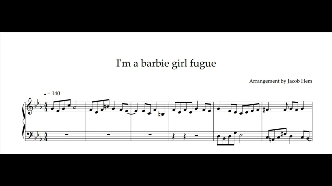 Fugue arrangement of I'm a barbie girl