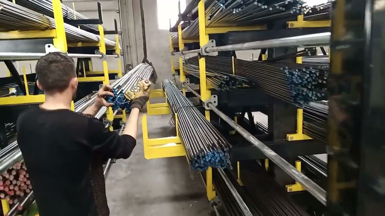 Açılıp Kapanabilir Metal Çubuk Malzeme Rafı  / Çelik Rafı / Roll out cantilever rack