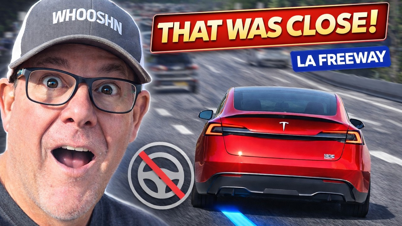 FSD V14 Tested in Real LA Traffic: 20 Minutes, No Hands, One Wild Moment!