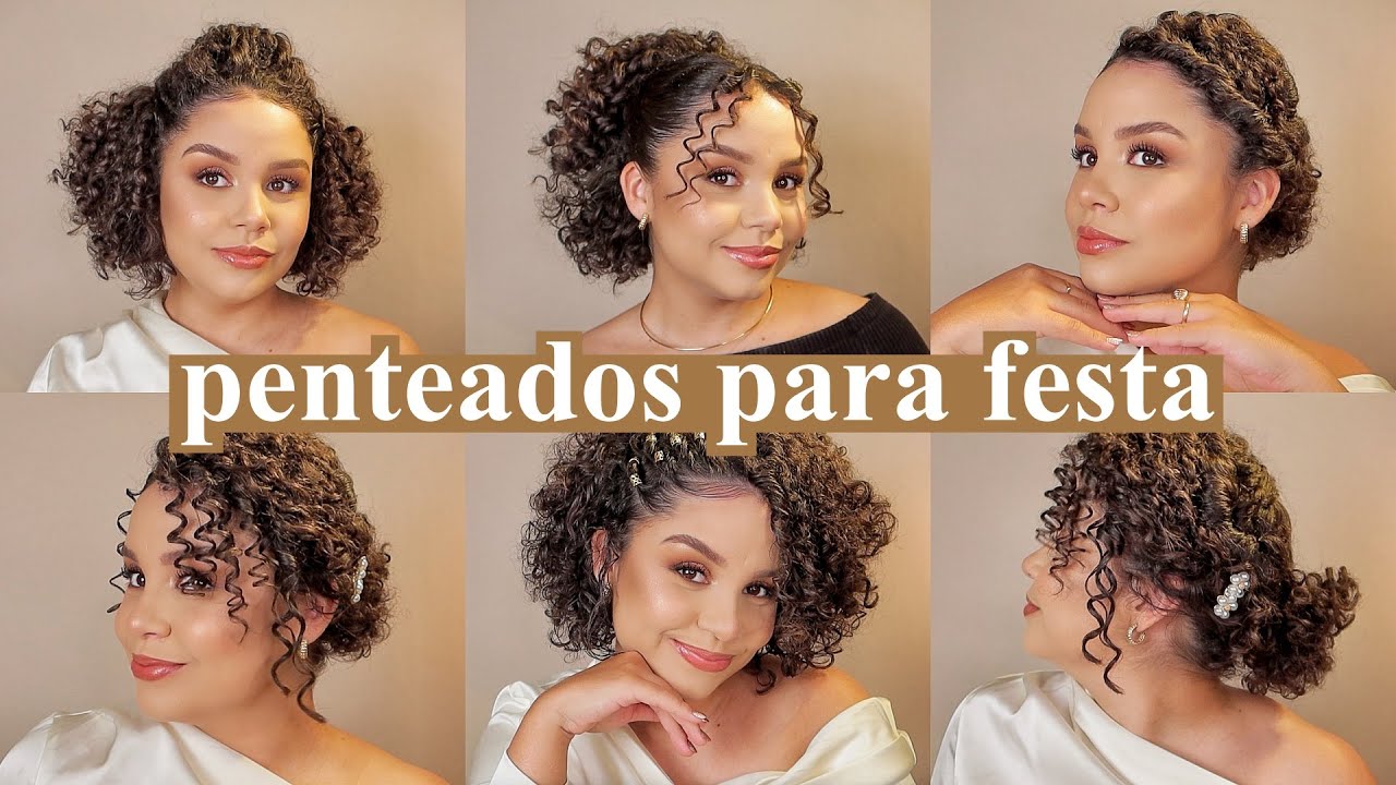 PENTEADOS P/ FESTAS - cabelos cacheados e crespos ✨ (penteados fáceis e elegantes)