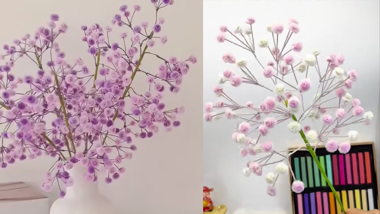 【モールで簡単】カスミ草の作り方！色合わせ自由で超カワイイ手作り花🌸✨ #ハンドメイド #ハンドメイド #diy #flowers #手作り工作 #手作り工作 #handmade