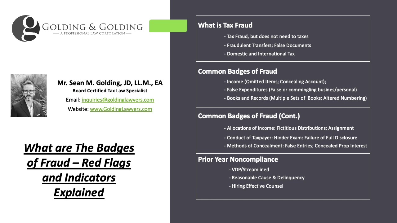 What are The Badges of Fraud &ndash; Red Flags & Indicators Explained (Golding & Golding Board Certified)