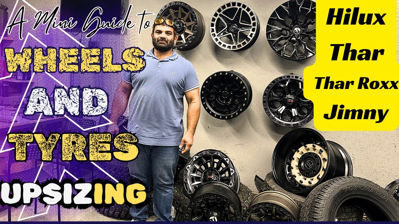 Tire and Alloy Wheel upgrade options for Hilux ,Thar Roxx and Jimny.