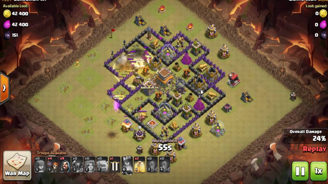 Clash Of Clans Townhall 8 Attack Strategy | TH8 War Base Golem, Valyries and Pekka(GoVaPe)