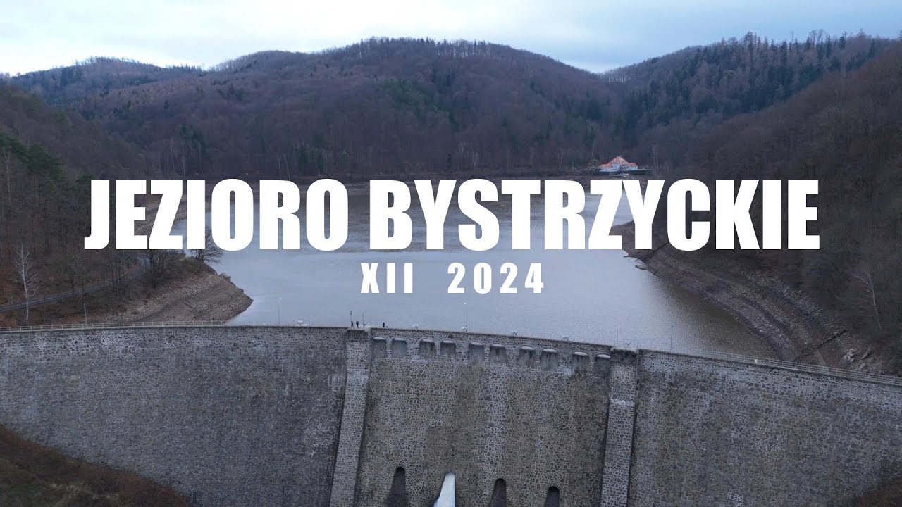 Zapora w Zagórzu Śląskim - Jezioro Bstrzyckie XII 2024 (awaria - niski stan wody).