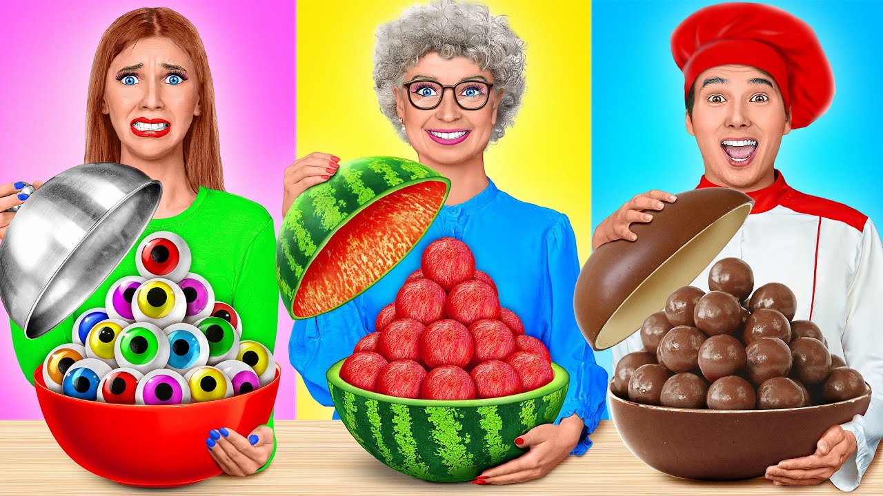 Já vs Babička Kuchařská Výzva | Kdo vyhraje bitvu o tajnou kuchyni Multi DO Challenge