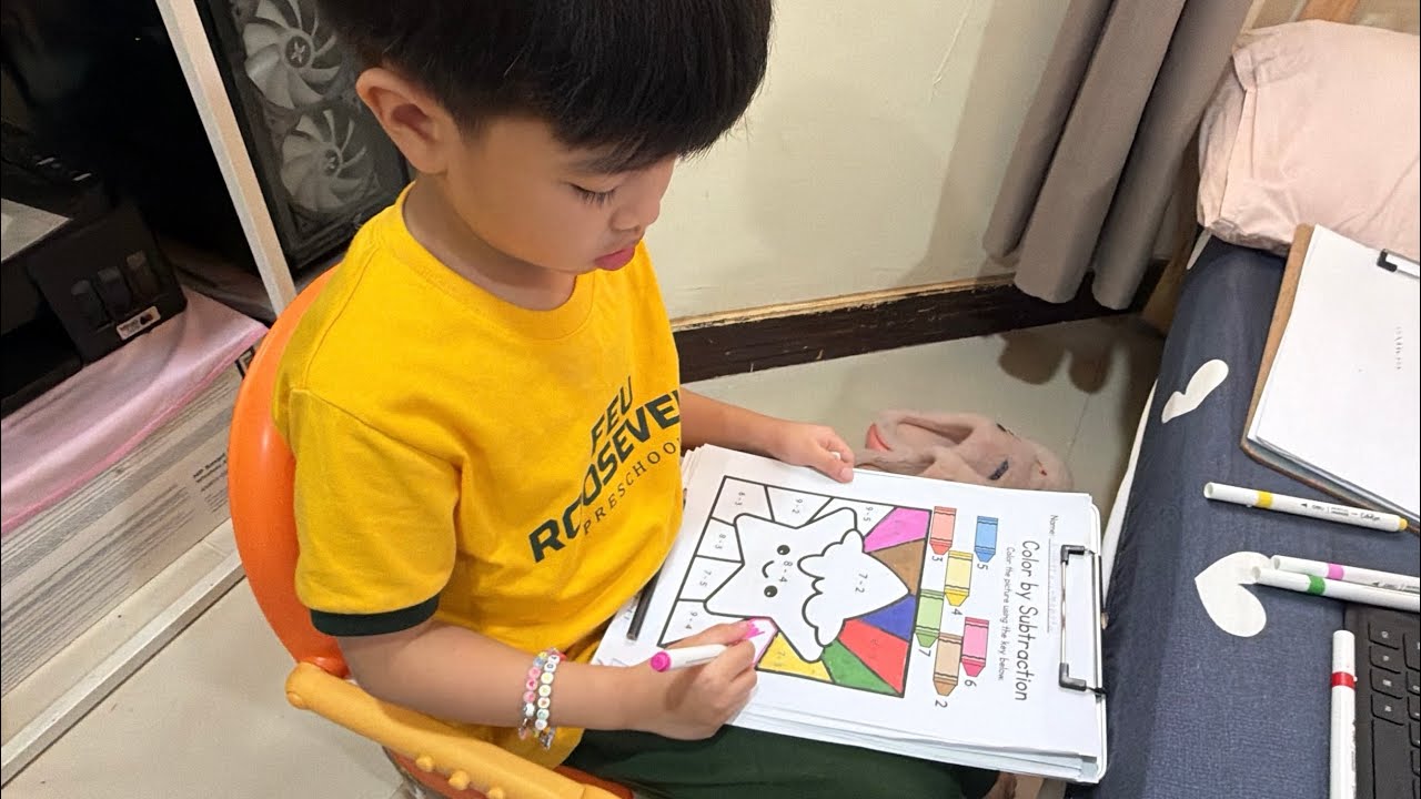 Color by Subtraction | Online Distance Learning | Preschool  Math Activity 