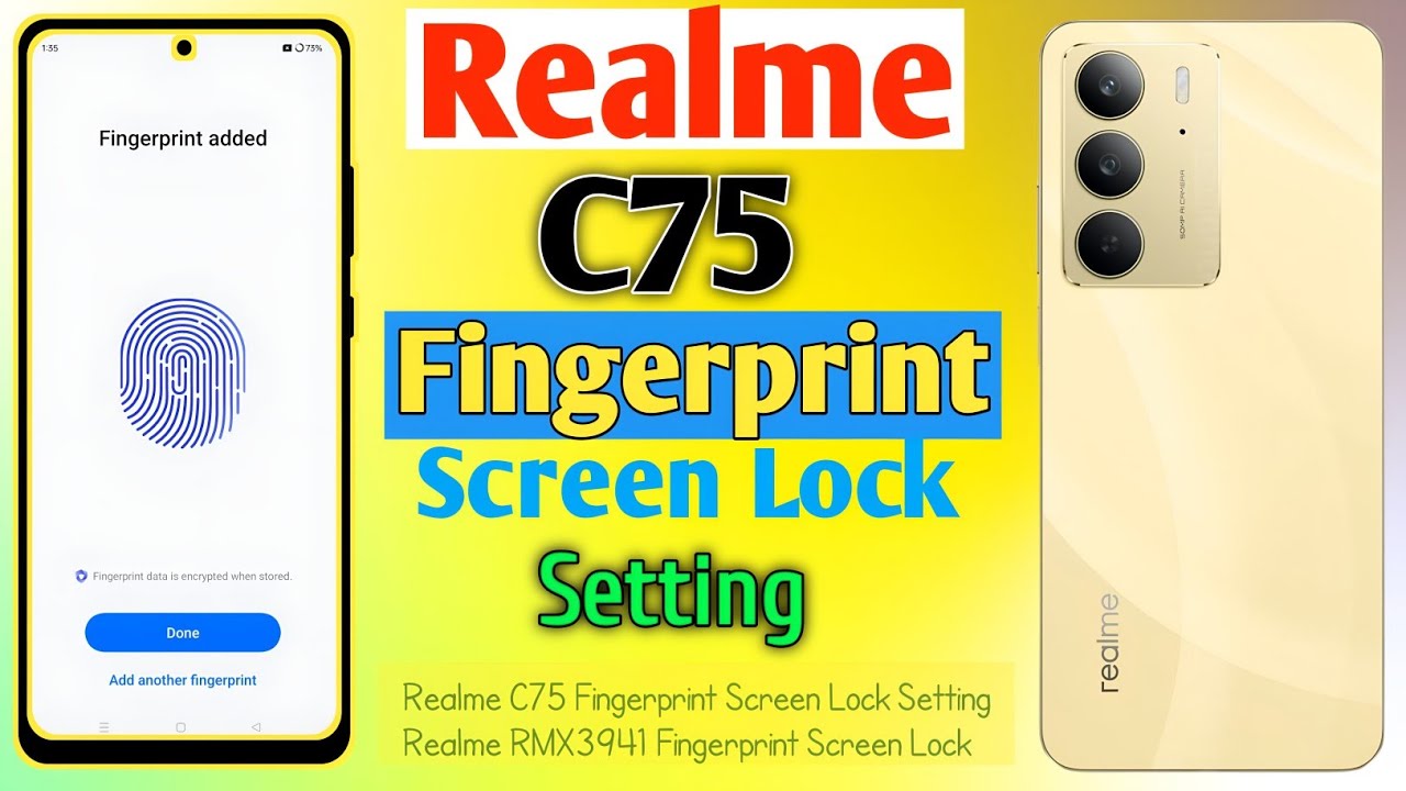 How To Realme C75 Fingerprint Screen Lock Setting/Realme RMX3941 Fingerprint Screen Lock || 2025