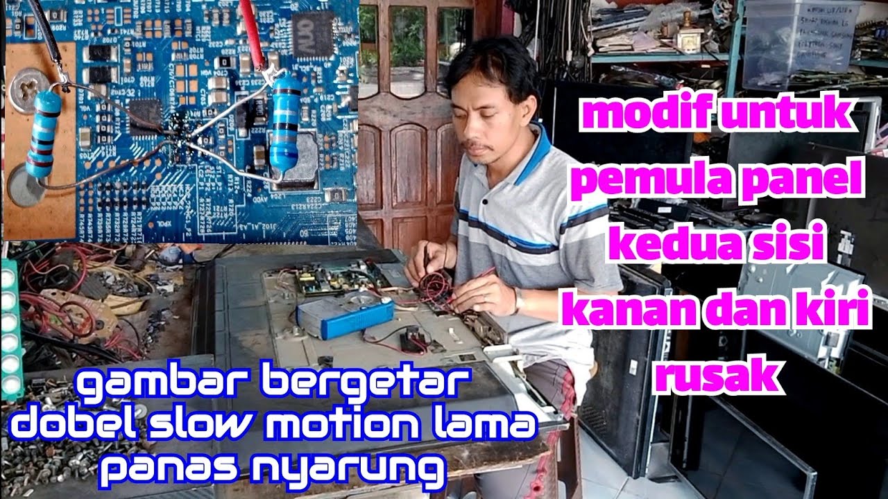 Cara memperbaiki tv led gambar lambat slow motion juga dobel di tv led samsung 