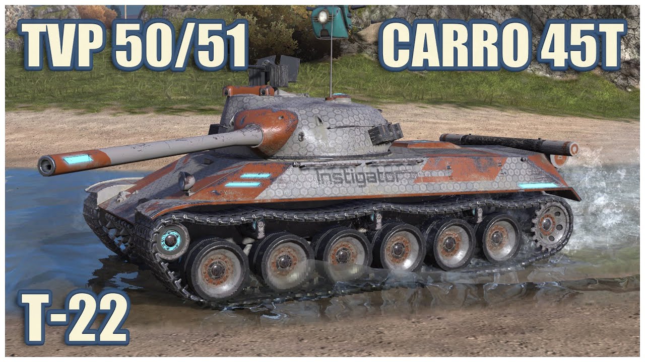 TVP 50/51, Т-22 ср. & Carro 45t • WoT Blitz Gameplay
