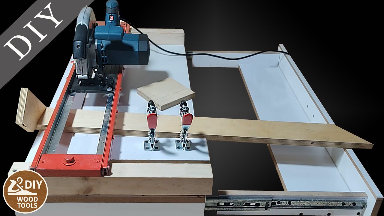 DIY Circular Saw Cutting Station from Scrap MDF &ndash; Accurate & Adjustable Angle Cuts  میز برش گرد بر