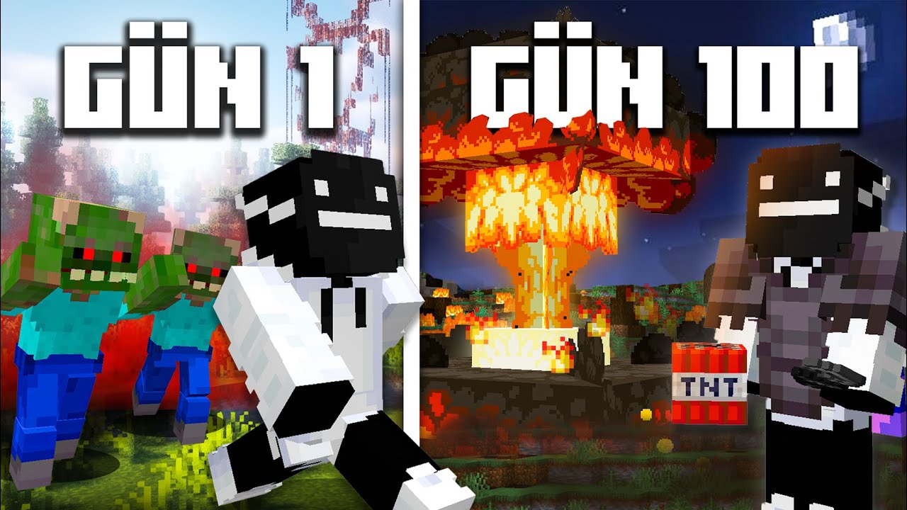 Minecraft PARAZİT SALGININDA 100 Gün Hayatta Kalmak... (TÜM HİKAYE)