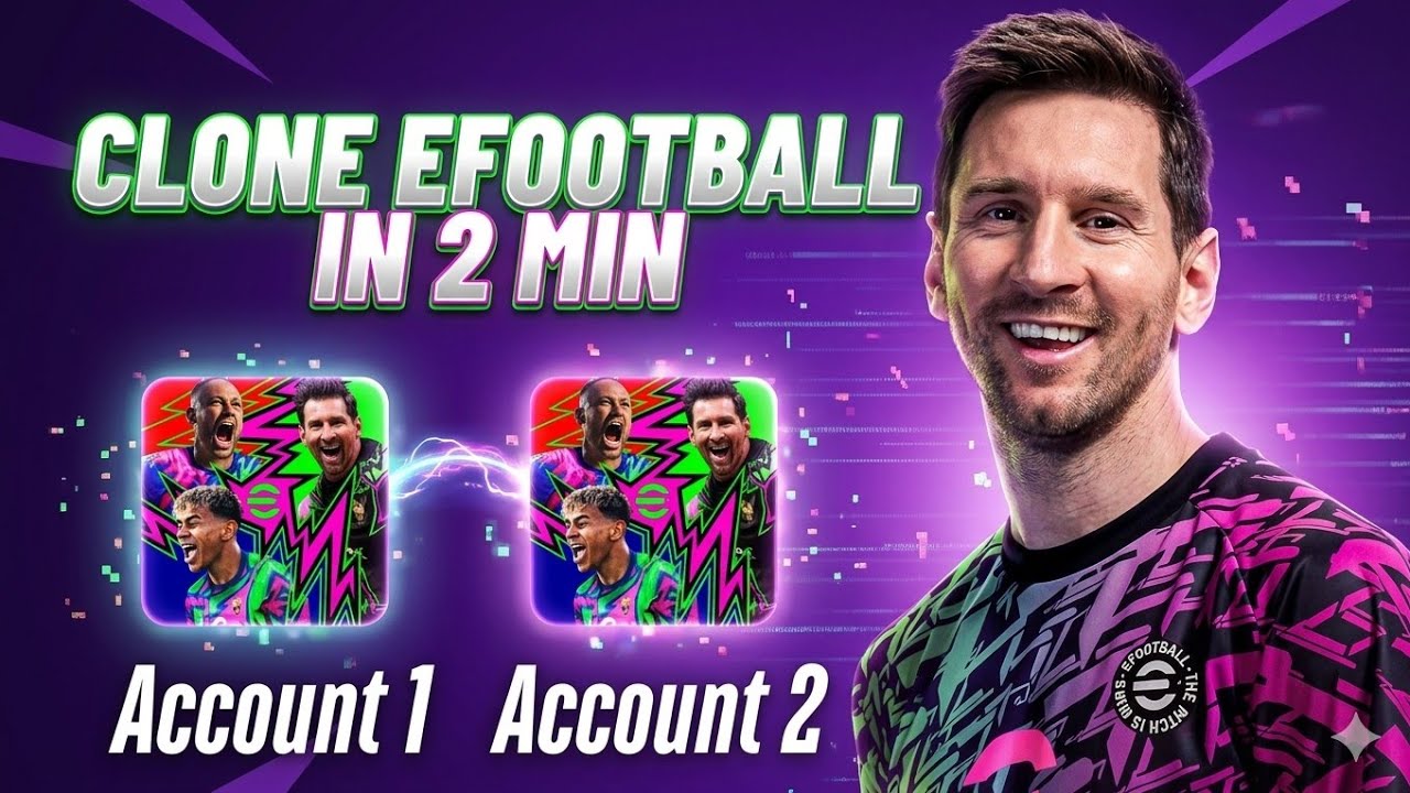 Как клонировать eFootball и играть с нескольких аккаунтов на одном телефоне