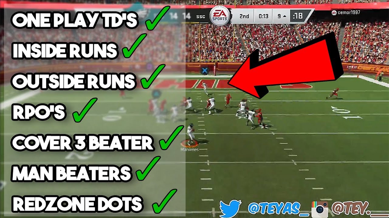 BEST FREE MINI SCHEME IN MADDEN 20!!! ALL PLAYBOOKS • GLITCHY 3 TIGHT END MONEY PLAYS 🔥🔥🔥