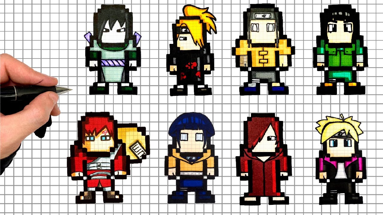 COMMENT DESSINER LES PERSO NARUTO EN PIXEL ART ! PARTIE 2