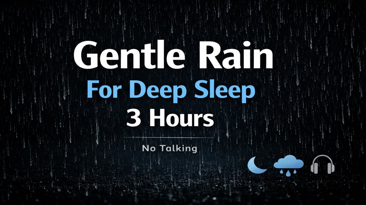 3 Hours of Gentle Rain Sounds 🌧️ | Black Screen for Deep Sleep & Relaxation and for Insomnia