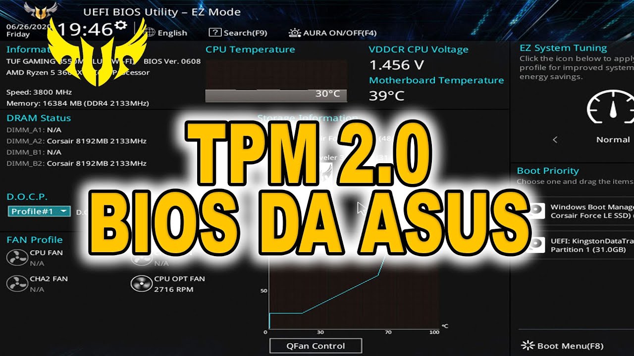 Ativar TPM 2.0 Placa Mãe ASUS TUF GAMING  ✔