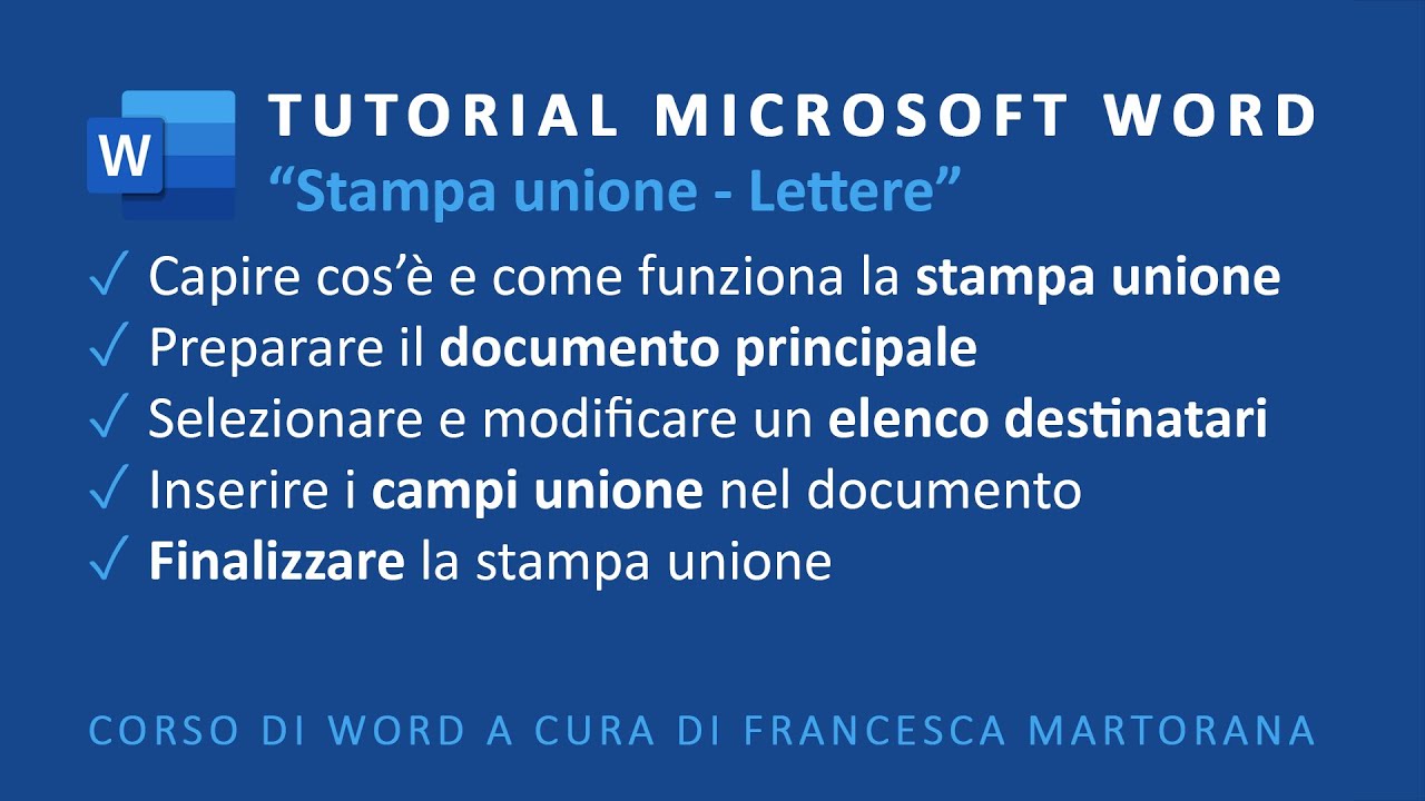WORD | Microsoft 365 - Tutorial 24: Stampa unione (Lettere)
