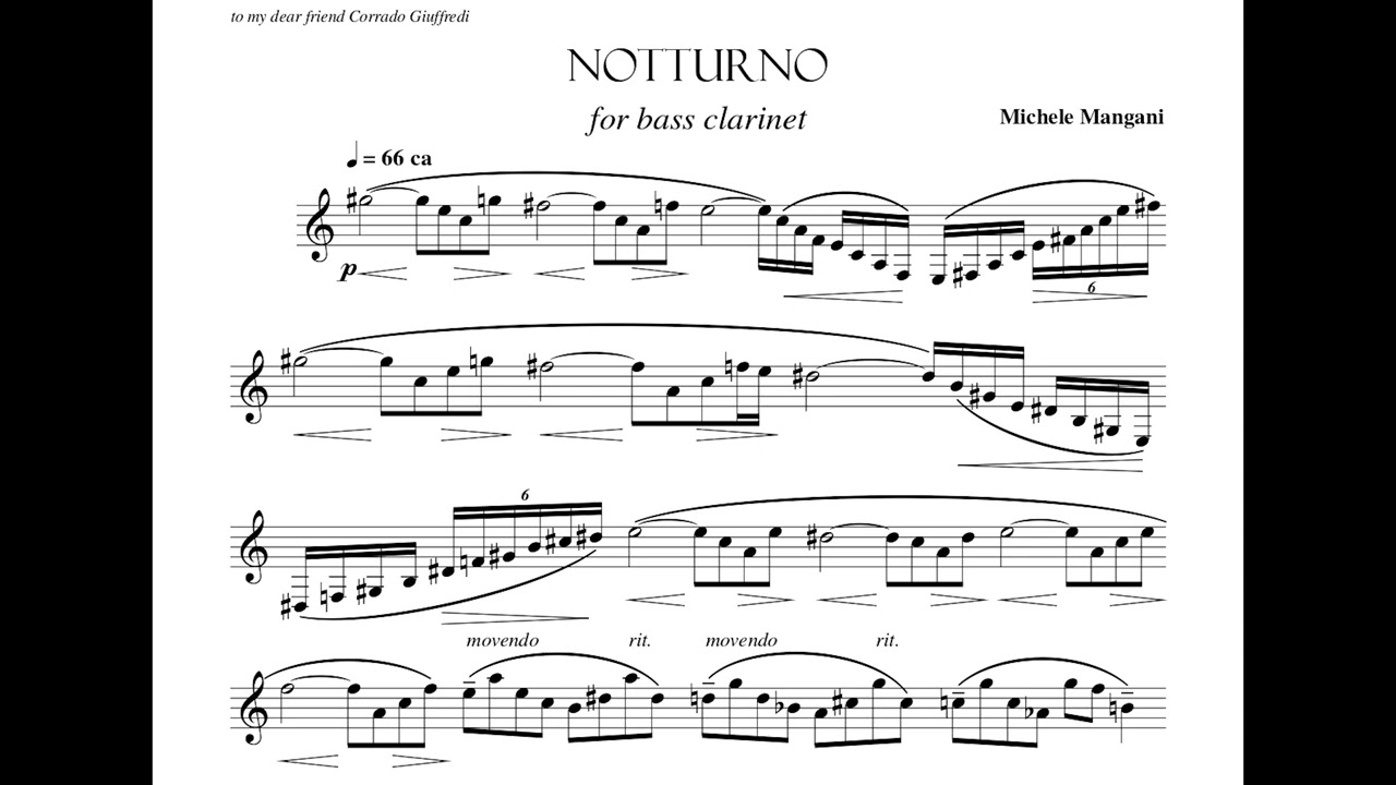 MANGANI Nocturne Corrado Giuffredi, bass clarinet solo
