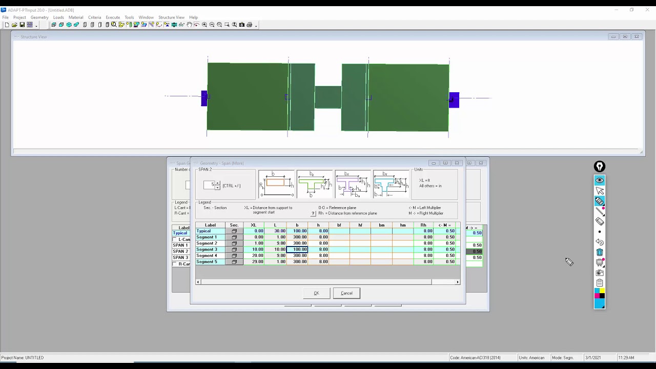 Investigation in ADAPT-PT/RC for an existing PT slab