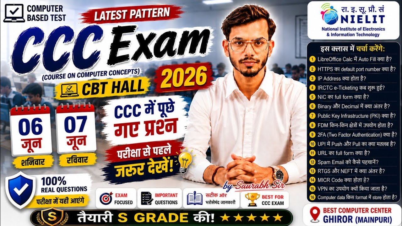 🚨Questions asked in CCC on June 6 and 7 | CCC Exam 2026 | CCC Today Paper | CCC Question Paper