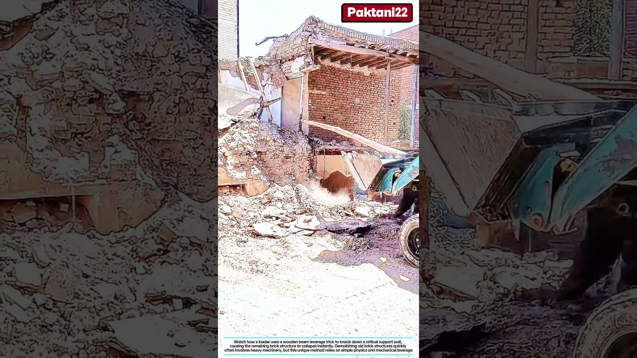 Extreme Controlled Collapse! Unconventional Building Demolition Method #construction #excavator #fyp