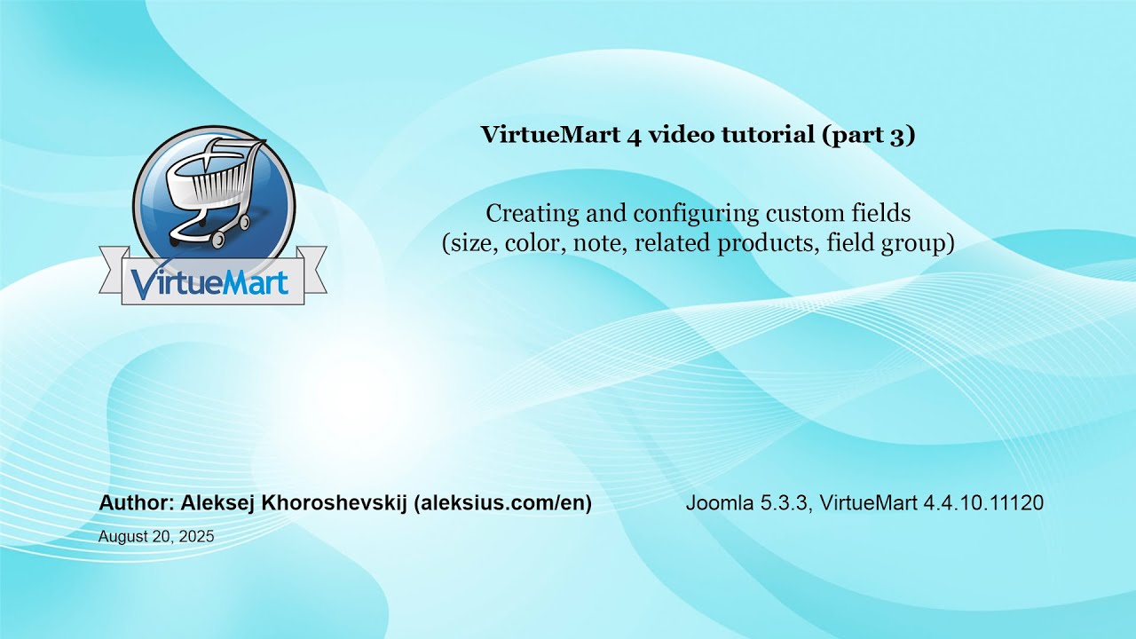 VirtueMart 4 video tutorial. Joomla store (part 3)