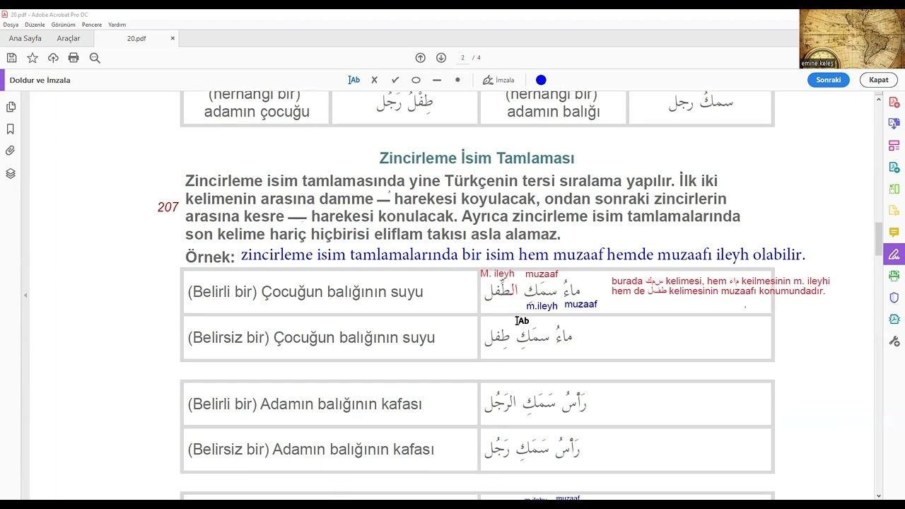 Arapça  2. hafta: isim tamlaması