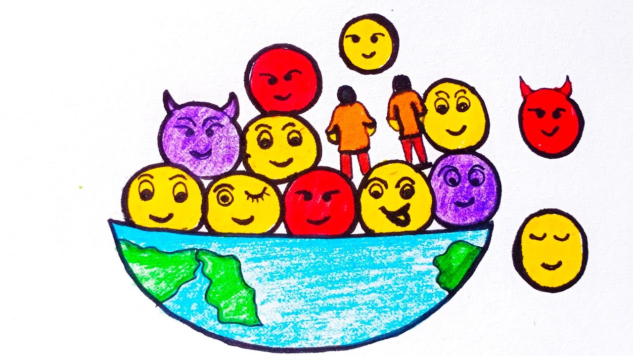 World Emoji Day Drawing / #learningartcreativity /EMOJI DAY POSTER DRAWING / Simple Emoji Dau