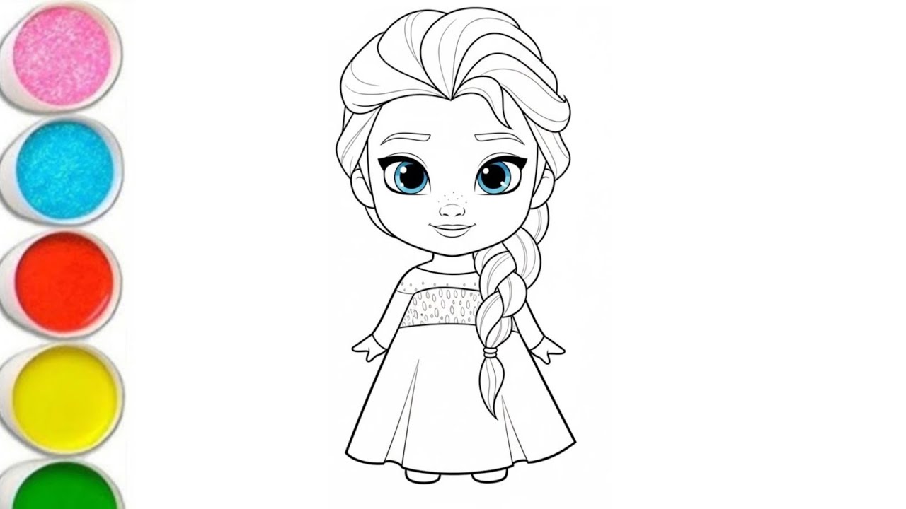 how to draw Elsa and Anna from Frozen step by step | easy drawing tutorial for kids and beginners❄️👑