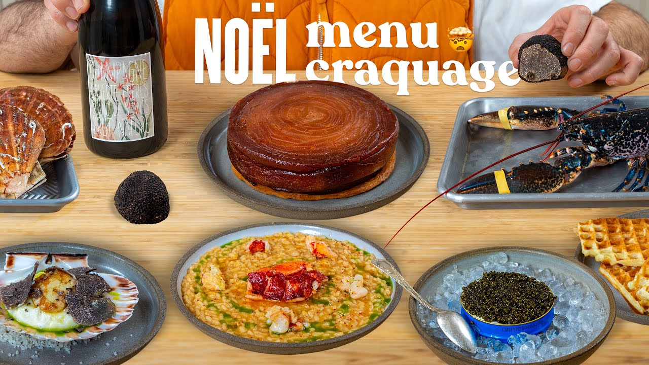 MON MENU CRAQUAGE POUR NOËL 🦞🍾🔥 Caviar, truffe, homard, Saint-Jacques & tatin - Menu 4/4