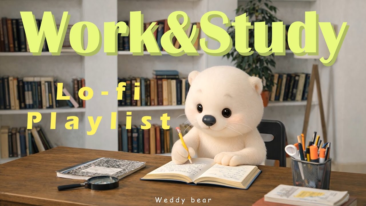 𝐏𝐥𝐚𝐲𝐥𝐢𝐬𝐭 | 1-Hour Lofi for Deep Focus ✏️ | Study with Weddy Bear in a Cozy Workspace | Pencil Sounds