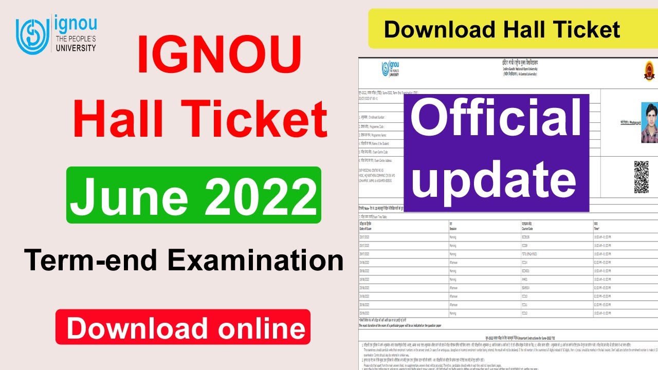 IGNOU Hall Ticket/ Admit Card download online | @AHHelpline