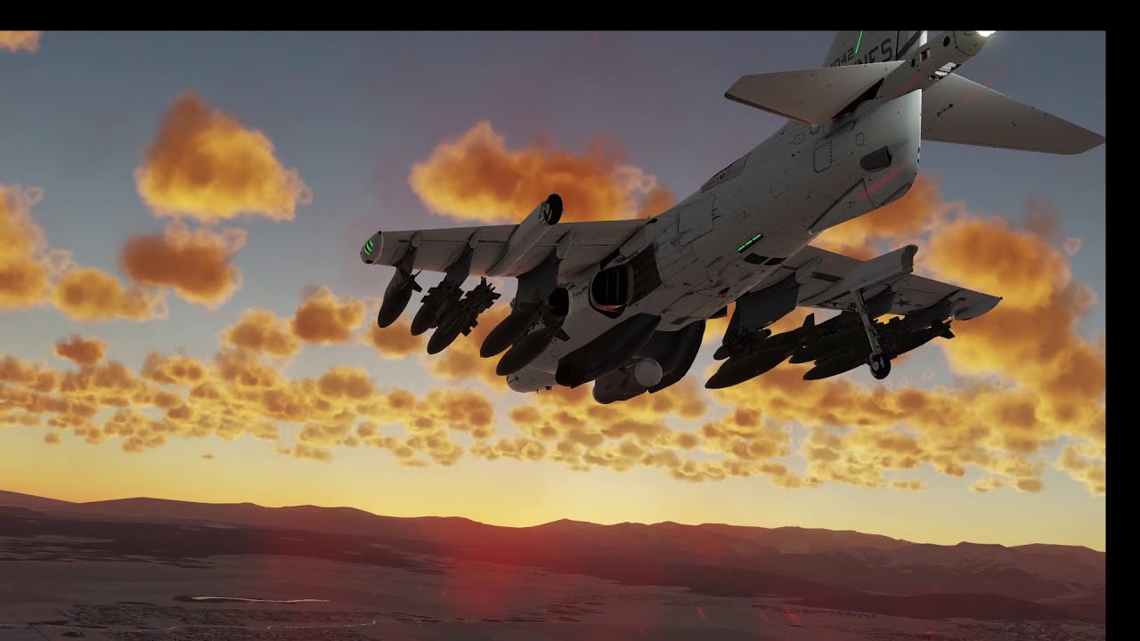 EW DCS WORLD AV8 HARRIER CAUASUS MOUNTAINS AND FORMATION FLYING