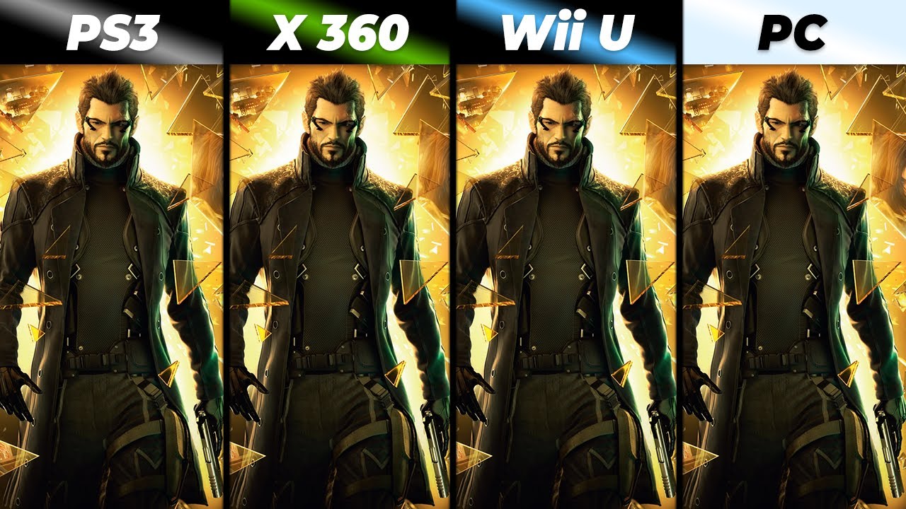 Deus Ex Human Revolution | Wii U vs Xbox 360 vs PS3 vs Windows | Graphics Comparison