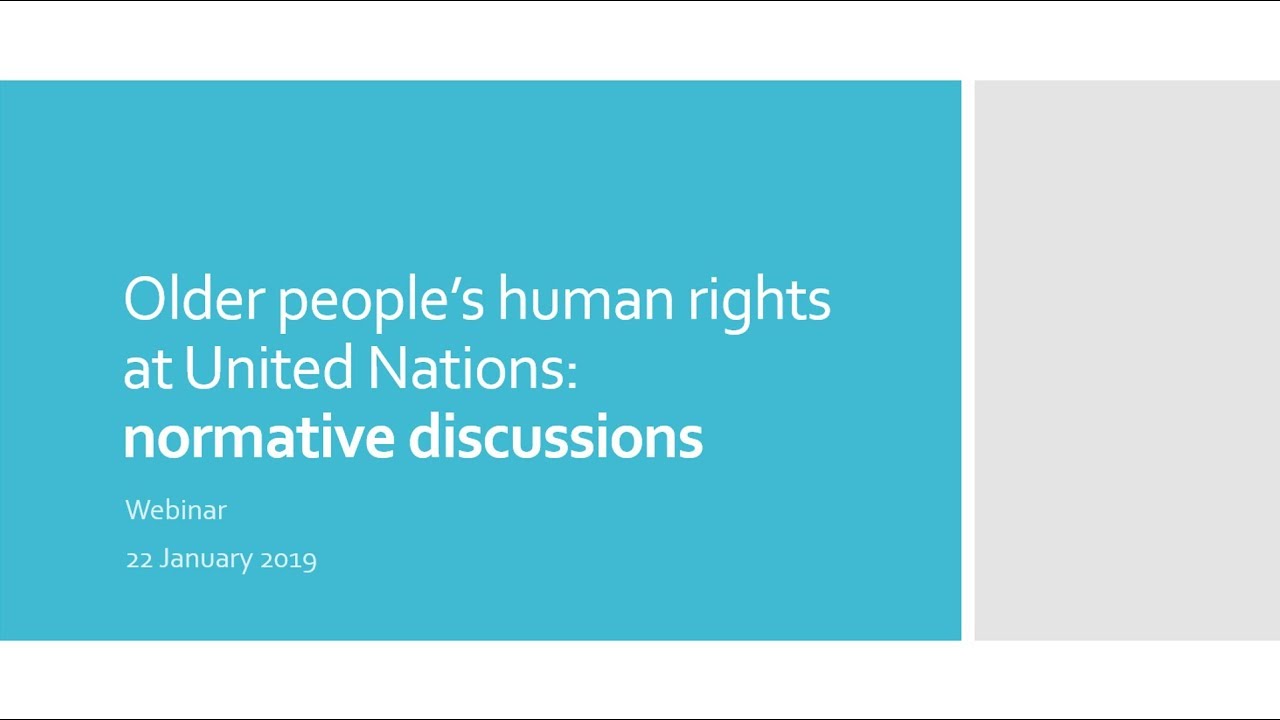 Human Rights in older age: autonomy and independence & long-term and palliative care
