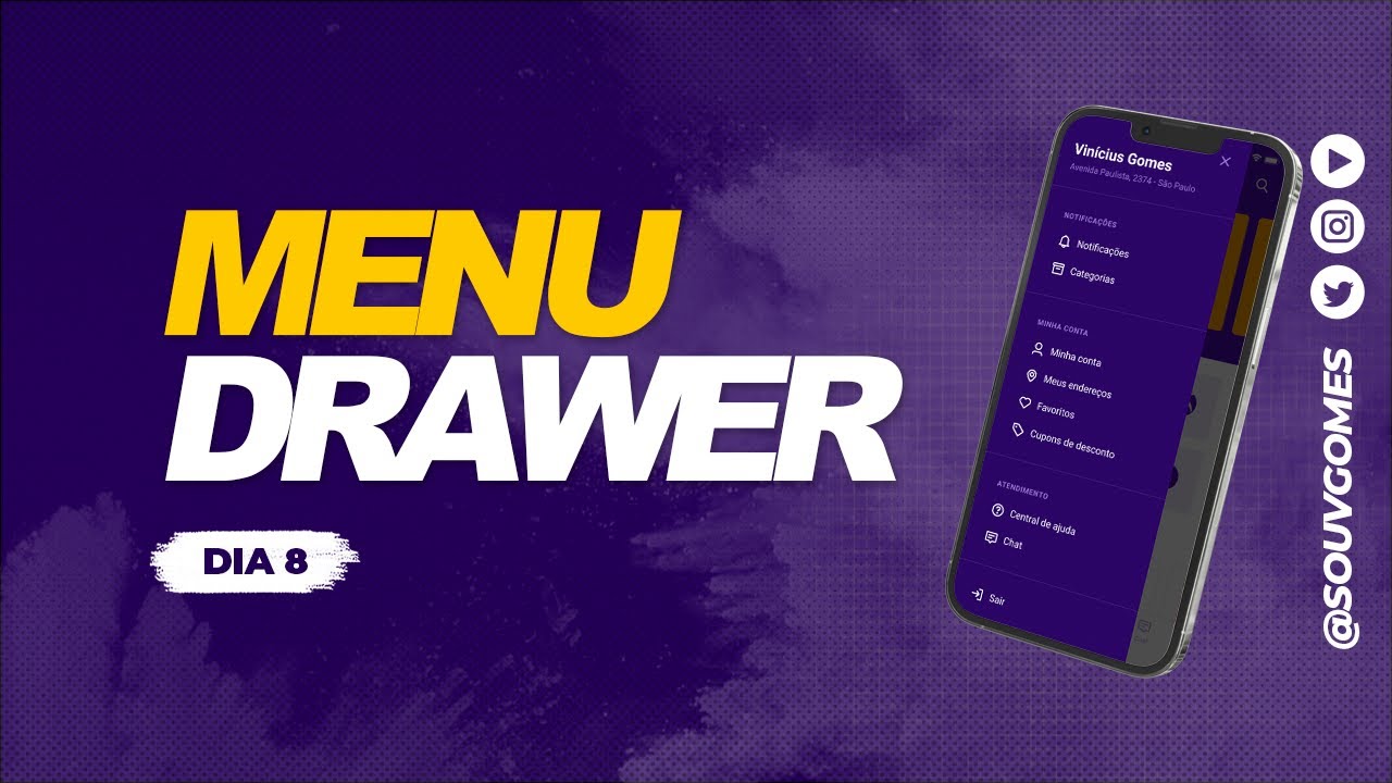 Menu Navigation Drawer - Dia 08 | 100 dias Prototipando no Figma