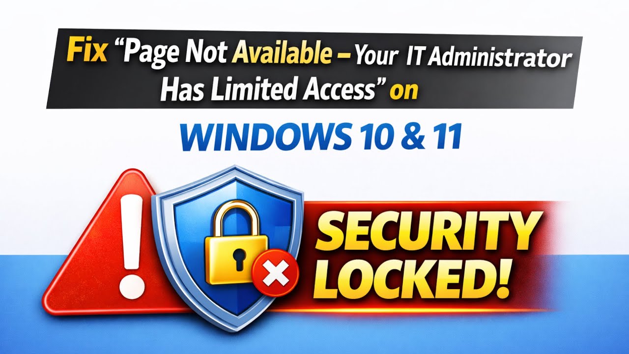 Fix &ldquo;Page Not Available &ndash; Your IT Administrator Has Limited Access&rdquo; on Windows 10/11